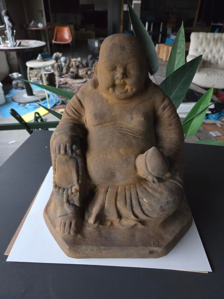 Boeddha Beeld Beton Roestlook - 45cm, Ophalen of Verzenden, Gebruikt