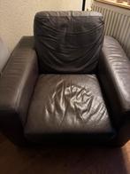 Bruine leren stoel, Huis en Inrichting, Ophalen, Gebruikt, 100 tot 125 cm, Leer