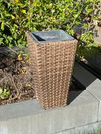 Kunststof gevlochten plantenpot 2x, Kunststof, Minder dan 60 cm, Vierkant, Ophalen of Verzenden