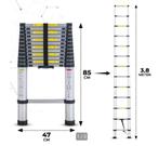 Telescoopladder 3,8m. Telescoop ladder. Telescopische ladder, Ophalen of Verzenden