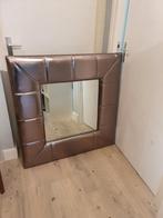 Grote spiegel met lederlook lijst bronze,/rosé kleur, Huis en Inrichting, Woonaccessoires | Spiegels, Ophalen, Gebruikt, Onbekend