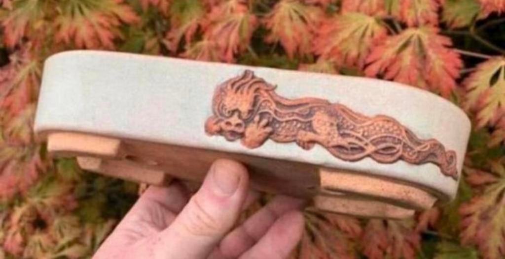 Bonsai schaal Walsall Studio Ceramics Draak 22,8x11,7x4,5, Tuin en Terras, Ophalen of Verzenden, Zo goed als nieuw, Overige vormen