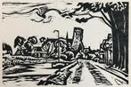 DE PLOEG Jan Altink (Groningen 1885-1971) Houtsnede 'Bedum,, Antiek en Kunst, Ophalen of Verzenden