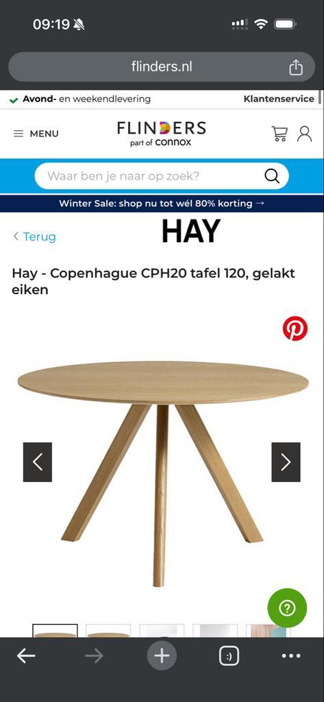 Hay CPH20 Ronde Tafel 120cm - Eiken Design, Huis en Inrichting, Tafels | Eettafels, Zo goed als nieuw, 100 tot 150 cm, Vier personen