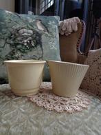 2 Vintage Gele Bloempotten Adco ** Mimosa **, Antiek en Kunst, Antiek | Keramiek en Aardewerk, Ophalen of Verzenden