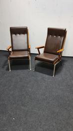 Paar vintage lounge stoelen, Huis en Inrichting, Stoelen, Ophalen, Gebruikt, Metaal, Twee