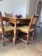 Antieke tafel met 6 stoelen. Vintage, Huis en Inrichting, Complete eetkamers, Ophalen, Gebruikt