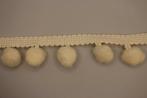 Pom pom balletjesband - Wit #4041, Ophalen of Verzenden, Nieuw, Lint, Band of Elastiek