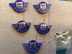 5 emaille speldjes Morris, Ophalen of Verzenden, Zo goed als nieuw, Overige onderwerpen