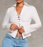 Sexy witte blouse met veters - XS, Ophalen of Verzenden, Nieuw, Maat 34 (XS) of kleiner, Wit