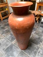 Kruik/vaas gegraveerd, hoogte 110cm en diameter 38cm, Tuin en Terras, Ophalen, Gebruikt