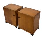 Art Deco Nachtkastjes Set Van 2 Eiken Fineer Design, Ophalen, Art Deco, Gebruikt, Minder dan 45 cm