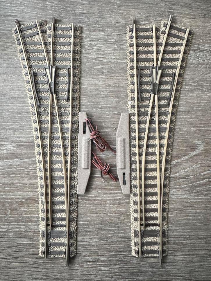 Fleischmann Profi rails, wissels 6140 L+R met aandr. (OVP), Hobby en Vrije tijd, Modeltreinen | H0, Zo goed als nieuw, Rails, Gelijkstroom