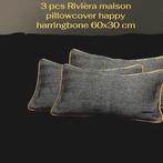3 pcs rivièra maison happy harringbone pillow covers + inner, Ophalen of Verzenden