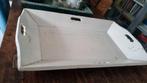 Grote witte oude houten mangelbak of dienblad
70 cm lang, Ophalen
