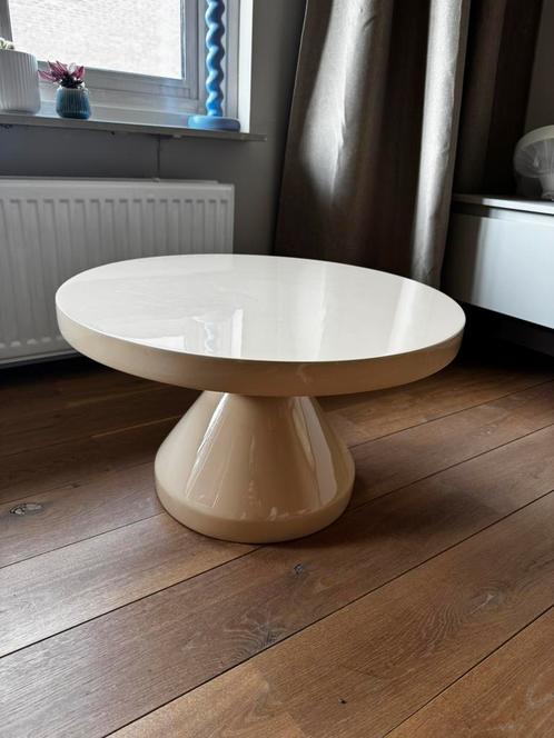 Pols Potten Zig Zag Salontafel - Beige, Huis en Inrichting, Tafels | Bijzettafels, Zo goed als nieuw, Rond, Hout, Ophalen