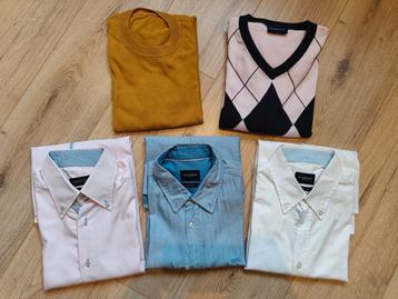 Set herenkleding 5stuks, maat M/L, overhemden, truien beschikbaar voor biedingen