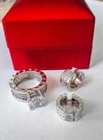 14 karaat gouden dames ring + oorbellen, Ophalen, 18 tot 19, Wit, Zo goed als nieuw
