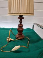 Tafellamp hout en stoffen kap vintage, Ophalen of Verzenden, 'T Olde Gre-j, Info@toldegrej.nl, Endepoelstraat 20f Didam