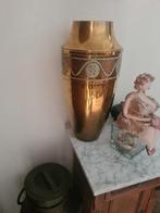 Vintage messing vaas met decoratief patroon, Antiek en Kunst, Ophalen of Verzenden