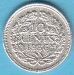Nederland 10 cent 1936 Wilhelmina zilver, Sch. 907, Zilver, Ophalen of Verzenden, 10 cent, Koningin Wilhelmina
