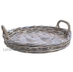 Landelijk dienblad van riet ovaal model, Ophalen of Verzenden, Nieuw, Ovaal, Hout
