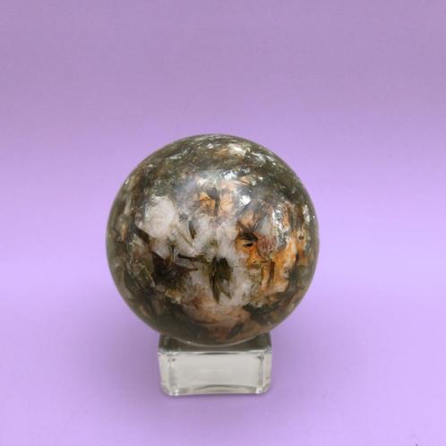 Groene lepidoliet bol – 363 gram – 6 cm – zilvere mica-glans, Sieraden, Tassen en Uiterlijk, Edelstenen, Zo goed als nieuw, Ophalen of Verzenden