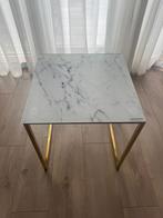 Klein tafeltje met marmerlook blad, Ophalen, Minder dan 45 cm, Minder dan 55 cm, Vierkant