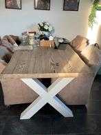 set boomstam: Eettafel, salontafel, TV meubel & vitrinekast, Ophalen, Gebruikt, 100 tot 150 cm, Eikenhout