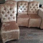 Te koop 4 mooie velvet stoelen kleur champagne goud achtig, Huis en Inrichting, Ophalen, Zo goed als nieuw, Overige kleuren