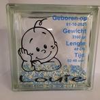 glasblok spaarpot met verlichting kado kerst geboortekaartje, Ophalen of Verzenden, Nieuw, Wit, Vierkant