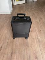 Zwarte Beautycase met Wieltjes, Sieraden, Tassen en Uiterlijk, Beautycases, Gebruikt, Zwart, Ophalen of Verzenden, Met slot