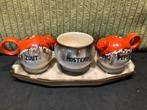 Vintage keramiek peper zout mosterd stel (220126h), Ophalen of Verzenden