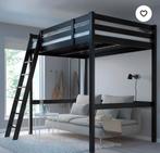 Zwarte Hoogslaper 200x140 cm, Huis en Inrichting, Ophalen, Gebruikt, Hoogslaper, Eenpersoons