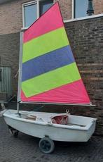 Optimist zeilboot met duwkar, Watersport en Boten, Ophalen of Verzenden, Zo goed als nieuw, Minder dan 15 m²