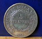 5 franchi, Ophalen of Verzenden, Italië, Losse munt, Zilver