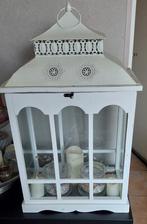 Windlicht, Huis en Inrichting, Woonaccessoires | Kandelaars en Kaarsen, Ophalen, Gebruikt, Wit, Hout