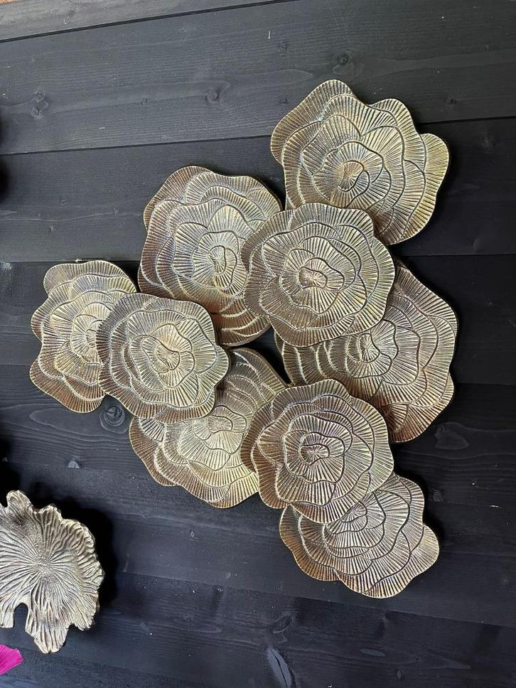 Nieuw WANDPANEEL 73x66 Aluminium goud/brons wanddecoratie, Huis en Inrichting, Woonaccessoires | Wanddecoraties, Nieuw, Ophalen of Verzenden