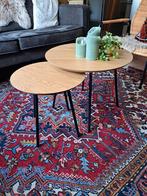 2 Bijzettafeltjes / Salontafeltjes - Warm Eiken, Ophalen, Minder dan 45 cm, Minder dan 55 cm, Rond