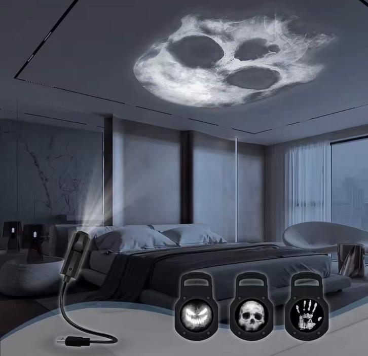 Schedel Projectie Lamp - Lach, Hand, Schedel, Huis en Inrichting, Lampen | Losse lampen, Nieuw, Led-lamp, Minder dan 30 watt, Overige fittingen