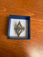Ring zilver met marcasiet maat 56, Ophalen of Verzenden, 17 tot 18, Zilver, Dame
