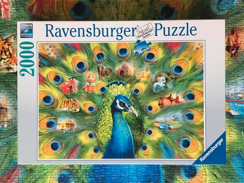 Puzzel Land van de pauw 2000 stukjes Ravensburger, Hobby en Vrije tijd, Denksport en Puzzels, Zo goed als nieuw, Legpuzzel, Meer dan 1500 stukjes