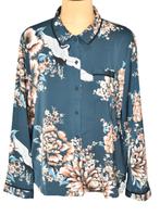 CYNTHIA ROWLEY satijnen blouse, sleepwear, flowers, Mt. M, Cynthia Rowley, Maat 38/40 (M), Zo goed als nieuw, Verzenden