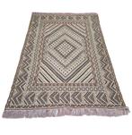Handmade Soumak kelim Tunesië brown diamond wol 206x276cm, Huis en Inrichting, Gebruikt, Crème, ., 200 cm of meer