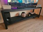 Zwart TV meubel mangohout 180 cm, Ophalen, Zo goed als nieuw, 25 tot 50 cm, Rechthoekig
