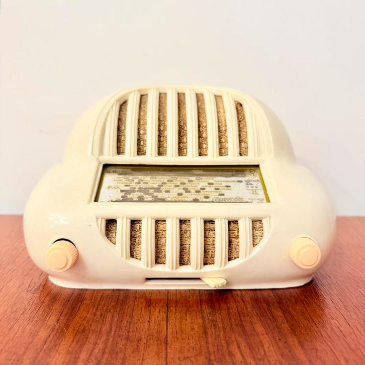 ART DECO BUIZENRADIO SONORA SONORETTE 50 WIT ZELDZAAM KLEUR, Antiek en Kunst, Antiek | Tv's en Audio, Ophalen of Verzenden
