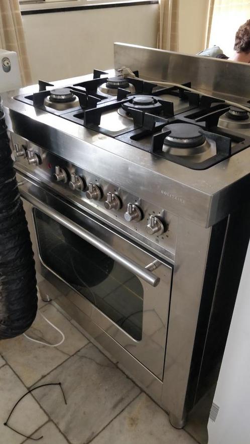 Solitaire Gasfornuis met Oven, Witgoed en Apparatuur, Fornuizen, Gebruikt, Vrijstaand, Gas, 5 kookzones of meer, 85 tot 90 cm