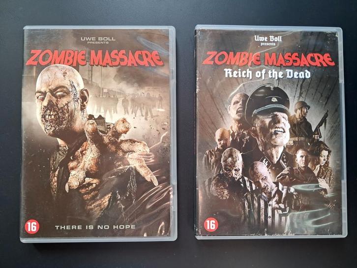 DVD Zombie Massacre / Reich of the Dead (€14 incl verzendk), Cd's en Dvd's, Dvd's | Horror, Zo goed als nieuw, Slasher, Vanaf 16 jaar