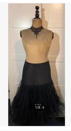 Zwarte Brocante petticoat 75 cm l. plus victoriaanse kraagje, Ophalen of Verzenden