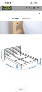 Grenen bedframe 140x200 incl. lattenbodem - z.g.a.n., Huis en Inrichting, Ikea, Bruin, Ikea, Tweepersoons